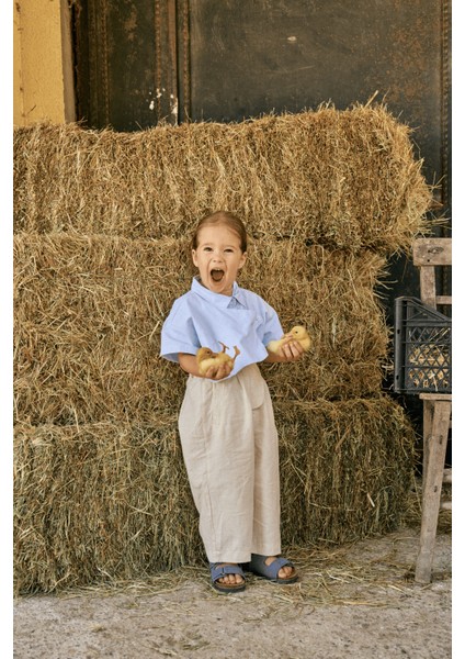 Parçalı Oxford Gömlek Mavi indirimleri