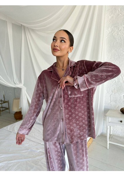 Lv Monogram Kadife Pijama Takımı Lila fiyatları