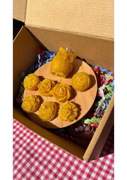 Balmumu Seti Baykuş ve Gül Modeli Mum fiyatları