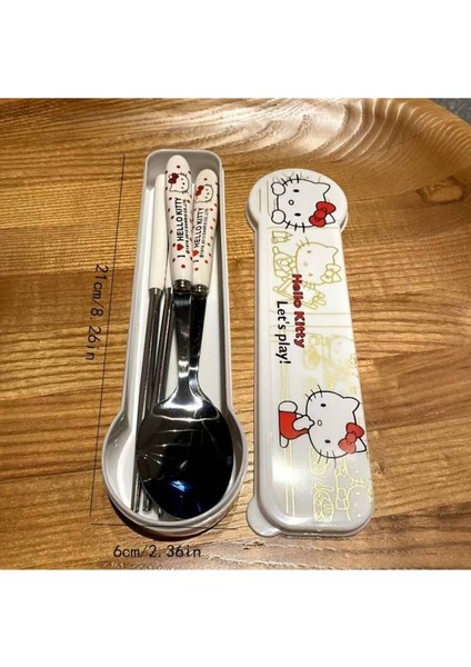 Hello Kitty Figürlü Paslanmaz Çelik Kutulu Çatal Kaşık Chopstick Seti AD59921 fiyatları