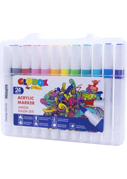24 Lü Akrilik Marker Kalem Seti