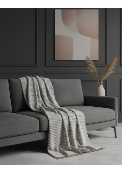 Koltuk Örtüsü Premium Doğal Pamuklu 180 x 220 cm Şık ve Yumuşak Doku Gri Kaymaz fiyatları