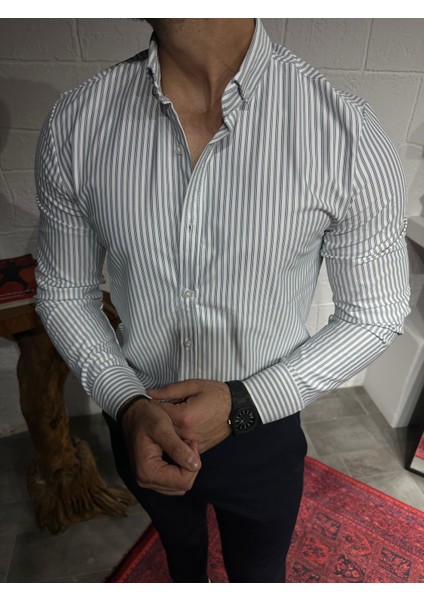 Özel Tasarım Şerit Detaylı Uzun Kollu Gömlek modelleri
