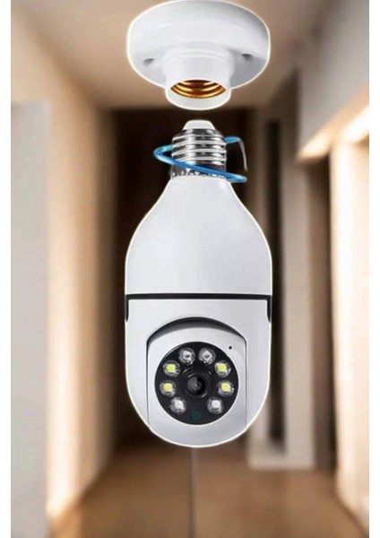 Wifi Kamera Duylu Ampul Görünümlü 360 Derece Dönebilen Ev Kamerası modelleri