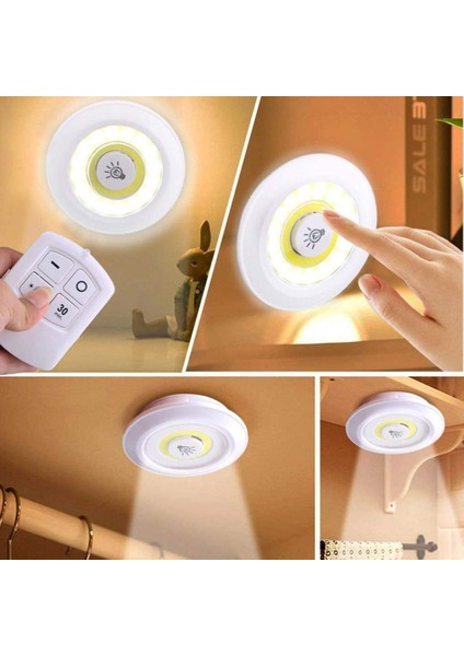 Uzaktan Kumandalı Yapışkanlı LED Spot Lamba (5361)