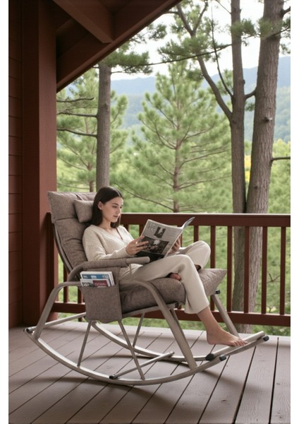 Dicle Cepli Pofuduk Minderli Sallanan Sandalye Tv Koltuğu Kahverengi