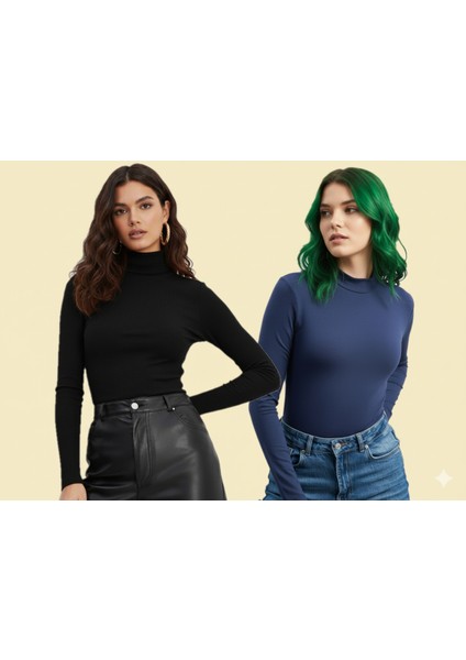 Uzun Kollu 2'li Kadın Balıkçı Yaka Badi