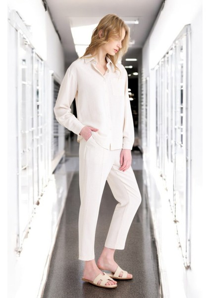 Yazlık Rahat Kadın Keten Takım