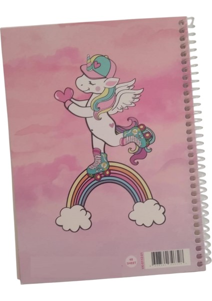 A5 Boy Simli ve Sulu Şeffaf Kalemlikli Defter Unicorn fırsatları