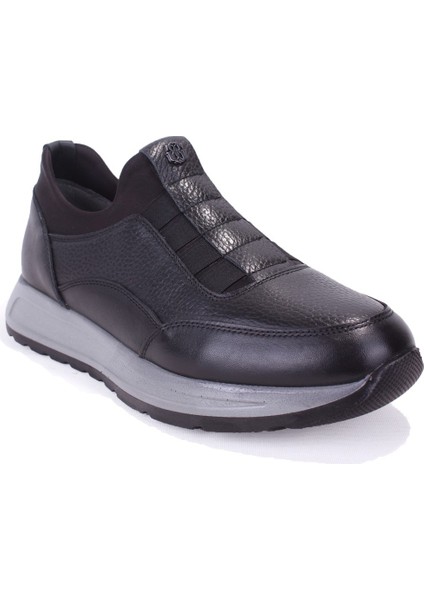 DMA08-1990 Siyah Ortopedik Günlük Erkek Deri Ayakkabı