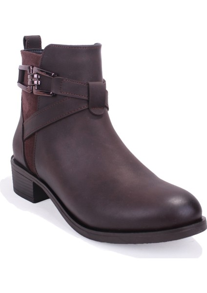 DZA07-6822163 Kahve Günlük Düz Topuk Kadın Bot