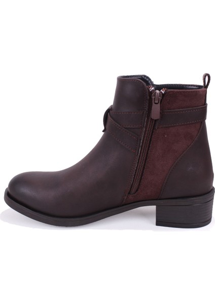 DZA07-6822163 Kahve Günlük Düz Topuk Kadın Bot modelleri