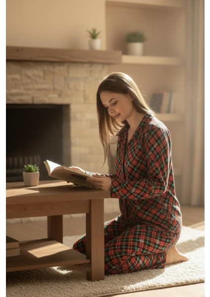 Kaliteli Süet Kumaştan Düğmeli Uzun Kollu Pijama Seti Ev Giyim Takımı | Kadın Pijama Takımı fırsatları