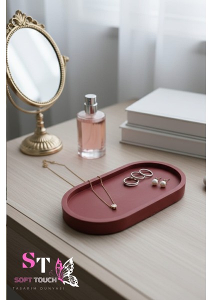 Soft Dekoratif Tabak Organizer Bordo