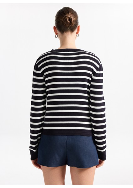 Lacivert - Beyaz Kadın Hırka F5WL-HRK0017 indirimleri