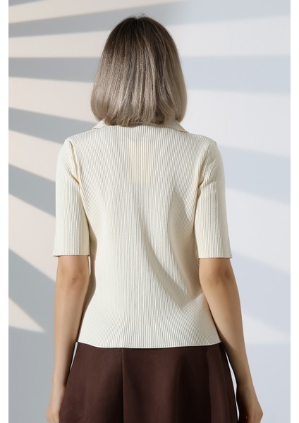 Inci Düğmeli Kısa Kol Zara Model Bluz modelleri