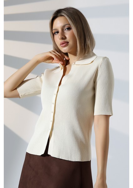 Inci Düğmeli Kısa Kol Zara Model Bluz fırsatları