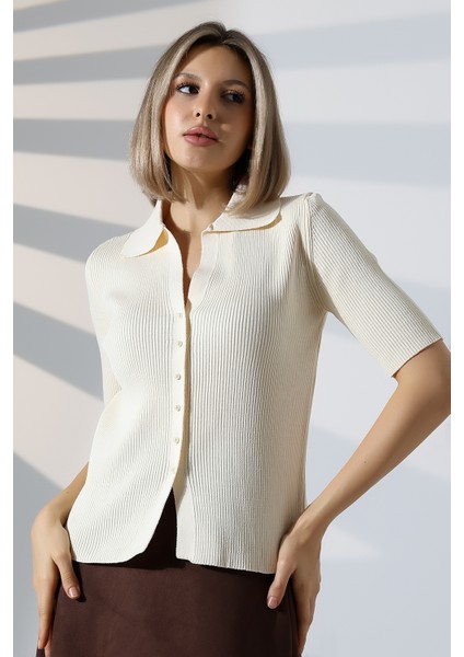 Inci Düğmeli Kısa Kol Zara Model Bluz indirimleri