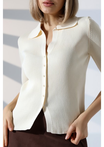 Inci Düğmeli Kısa Kol Zara Model Bluz