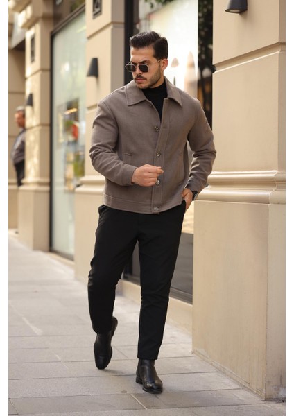 Kaşe Kumaş Düğmeli Ceket modelleri