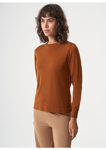 Bisiklet Yaka Normal Düz Hardal Kazak Kadın M1MZ1030240010 fiyatları