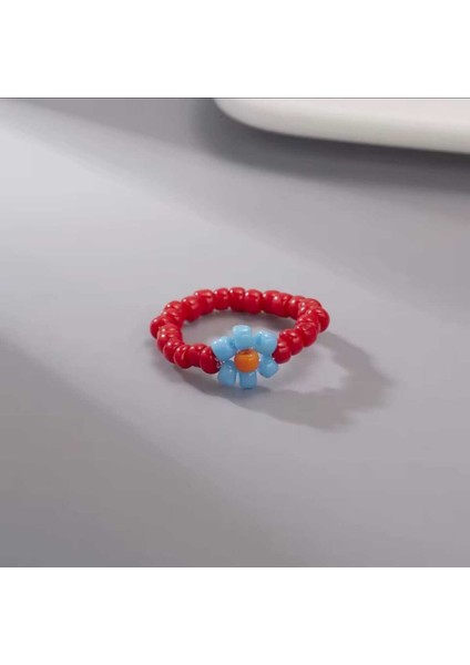 5 Adet Renklı Cıcek Detaylı Papatya Yuzuk fiyatları