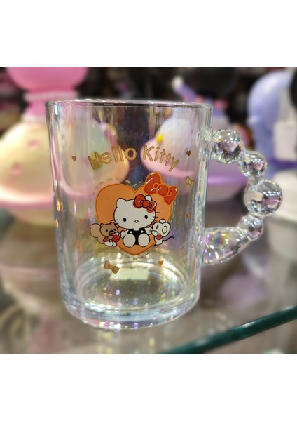 Hello Kitty Figürlü Cam Kupa Bardak CM120