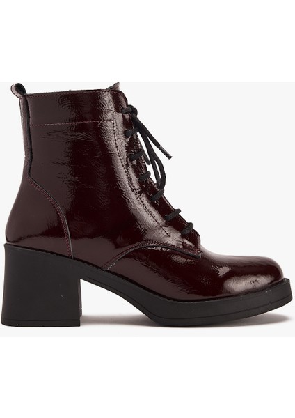 Kadın Topuklu Bağcıklı Bot – Hakiki Deri Şık Günlük Bot