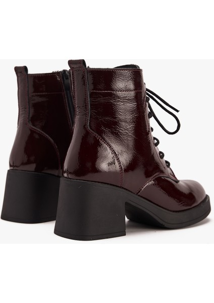 Kadın Topuklu Bağcıklı Bot – Hakiki Deri Şık Günlük Bot