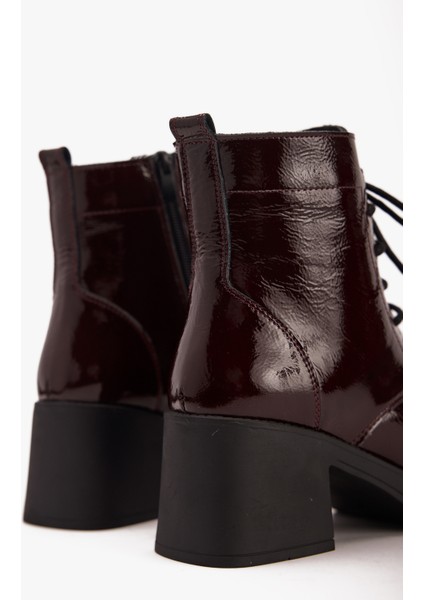 Kadın Topuklu Bağcıklı Bot – Hakiki Deri Şık Günlük Bot