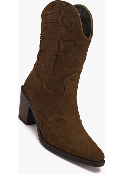 Kadın Western Bot – Hakiki Süet Deri Kovboy Topuklu Bot fiyatları