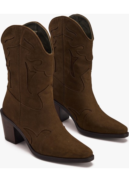 Kadın Western Bot – Hakiki Süet Deri Kovboy Topuklu Bot indirimleri