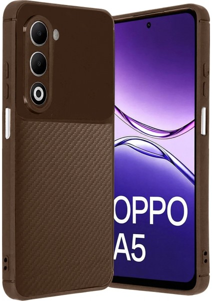 Oppo A5 4g Auto Focus Karbon Kapak - Kahverengi