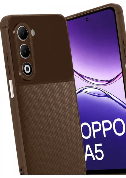 Oppo A5 4g Auto Focus Karbon Kapak - Kahverengi modelleri