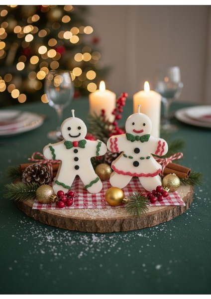 Gingerbread 2'li Renkli Yılbaşı Mumu indirimleri