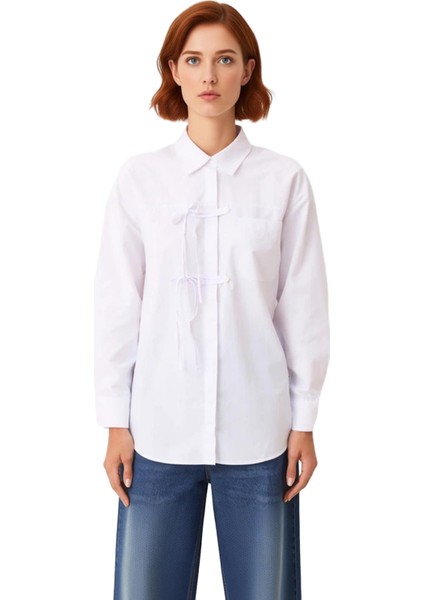 Kadın Için Relaxed Kesim Uzun Kollu Biye Detaylı Dokuma Gömlek ve Konforu Fonksiyonel Spor fırsatları