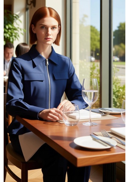 Gabardin Dokuma Fermuar Detaylı Kadın Gömleği Uzun Kollu Regular Kesim Şıklık ve Konfor Şık fiyatları