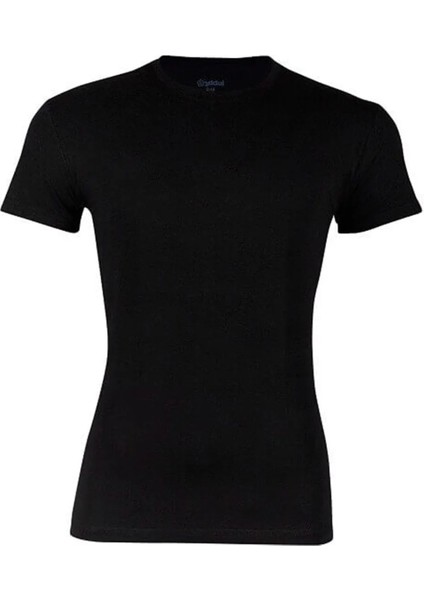 Erkek 2'li Siyah Sıfır Yaka Kısa Kol Likralı Atlet Tişört fiyatları