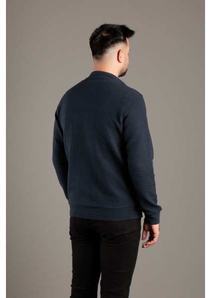 Erkek Lacivert Dokulu Hırka indirimleri