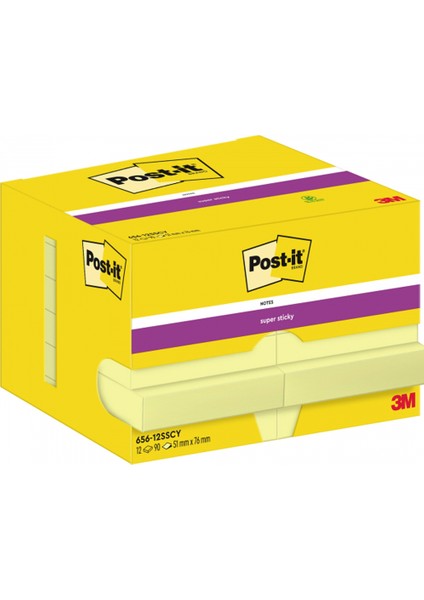 Post-It Yapışkanlı Not Kağıdı 51X76 Sarı 656-12SS/ 12 Li