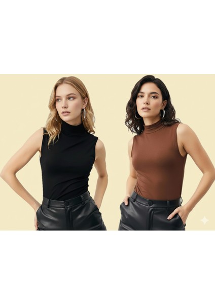 Sıfır Kollu 2'li Kadın Balıkçı Yaka Badi