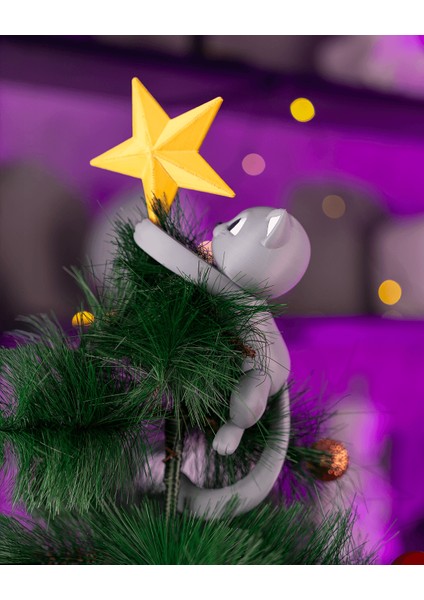 Yıldızlı Kedi Yılbaşı Ağacı Süsü ( Tepe Süsü ) modelleri
