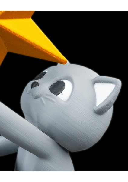 Yıldızlı Kedi Yılbaşı Ağacı Süsü ( Tepe Süsü )