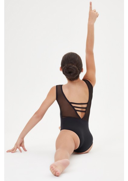 Bale Jimnastik Dans Mayosu Siyah Arkası Açık Mayo Gösteri Yarışma Yılbaşı Etkinlik modelleri