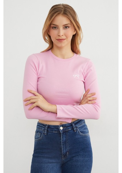 Fiyonk Nakışlı Likralı Crop Body fiyatları