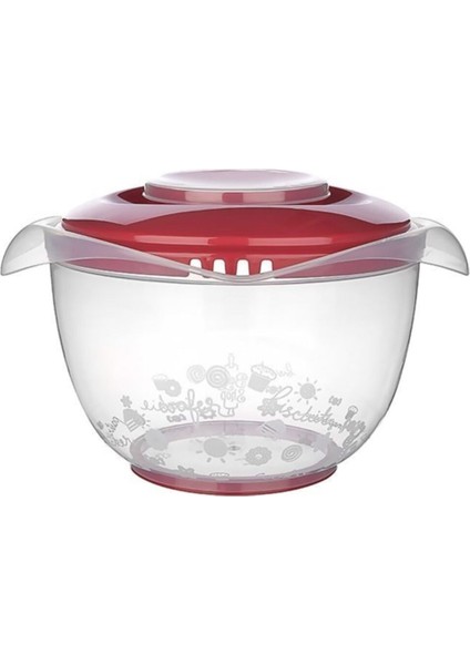 Mikser Kabı 3 Lt Özel Kapaklı Sıçratmayan + Paslanmaz Metal 2 Adet Kaşıklı Pipet - 2li Set DK73LQ modelleri