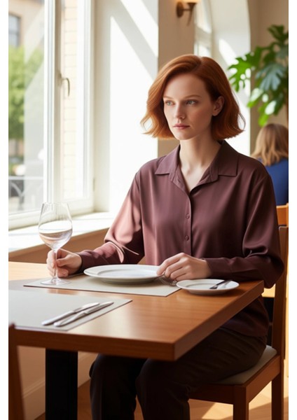 Kadın Oversize Kesim Düşük Kol Uzun Boy Düz Dokuma Gömlek Günlük Tamamlayan Bir Parça Spor fiyatları