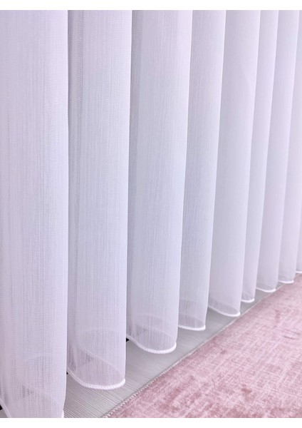 Lux Visco Koleksiyon Modern Bambu Sedefli Salon, Oturma Odası, Mutfak Yüksek Kaliteli Tül Perde 1x2,5 Normal Orta Pile