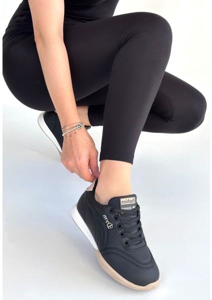 Bej Tabanlı Ortopedik Topuk Dikenine Karşı Özel Üretim Bağcıklı Spor Ayakkabı Siyah Topuk Boyu 2 cm fiyatları