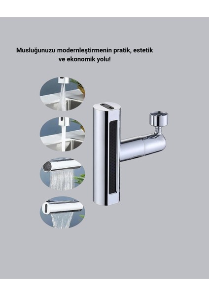 Abs Pirinç Alaşımlı Musluk Başlığı 4 Modlu 360° Dönebilen ve Ekonomik fırsatları